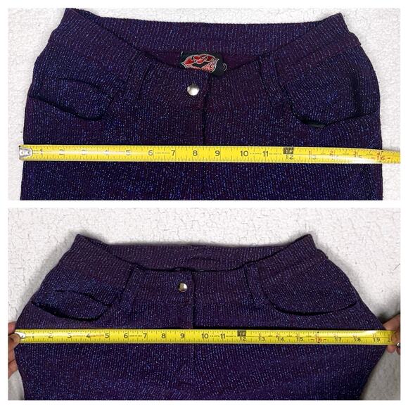 Vintage 90s Lip Service Sparkly Blue Pants Small Womens Mall Goth Gothic Y2K - Picture 14 of 16